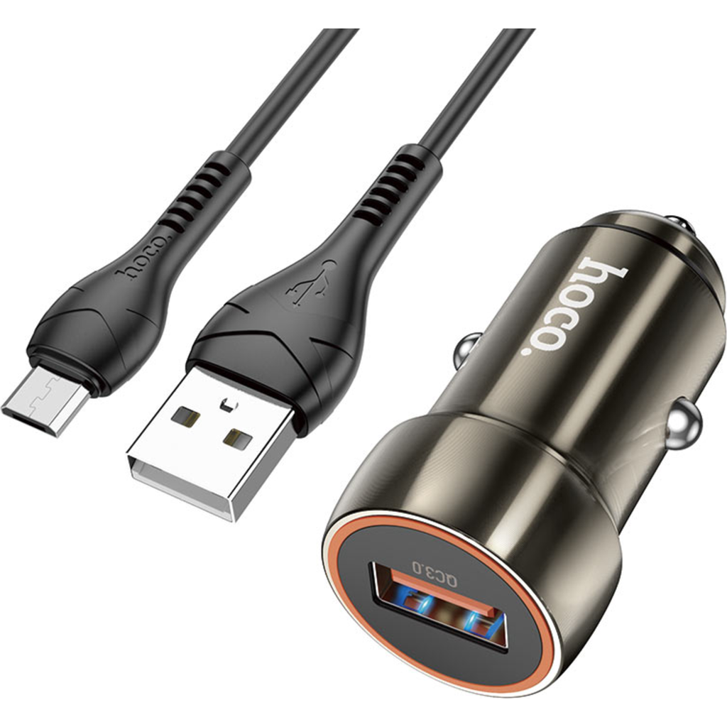 Hoco Z46 QC3.0 Car Charger with USB-A to USB-C Cable