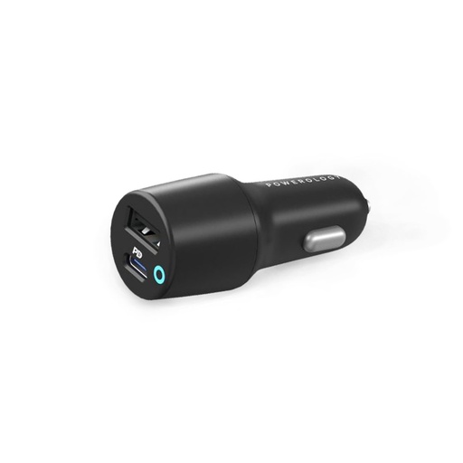 Powerology 47W Ultra-Quick Car Charger Dual Output Black