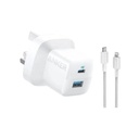 أنكر شاحن 323 بقدرة 33 واط مع كابل USB-C إلى لايتنينغ