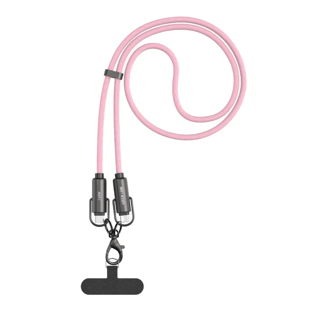 Green Lion Power Lanyard USB-C to USB-C Cable with 60W Power Delivery - Pink