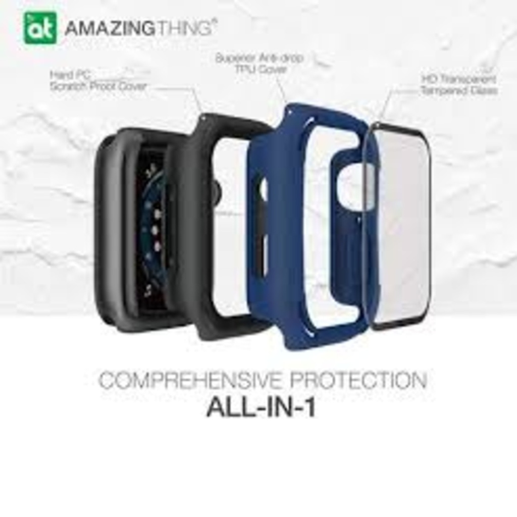 AT Anti-Bacterial Impact Shield Pro Glass+ Bumper لـ Apple Watch