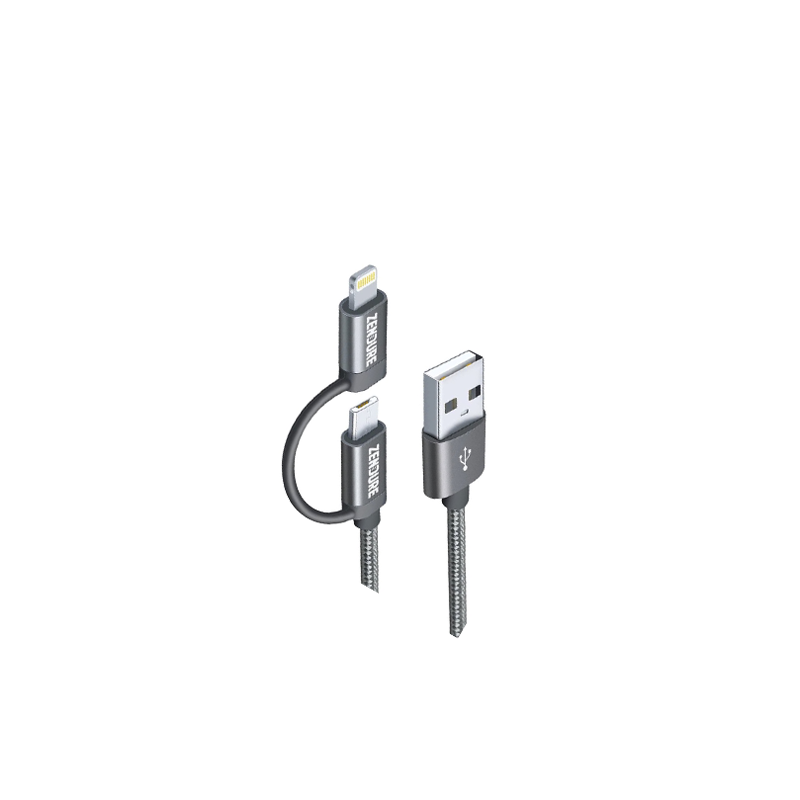 Zendure - 2in1 Micro USB Cable With Lightning Adapter