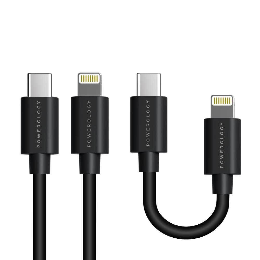 باورولوجي طقم كابل شحن ومزامنة بيانات USB-C إلى لايتنينغ