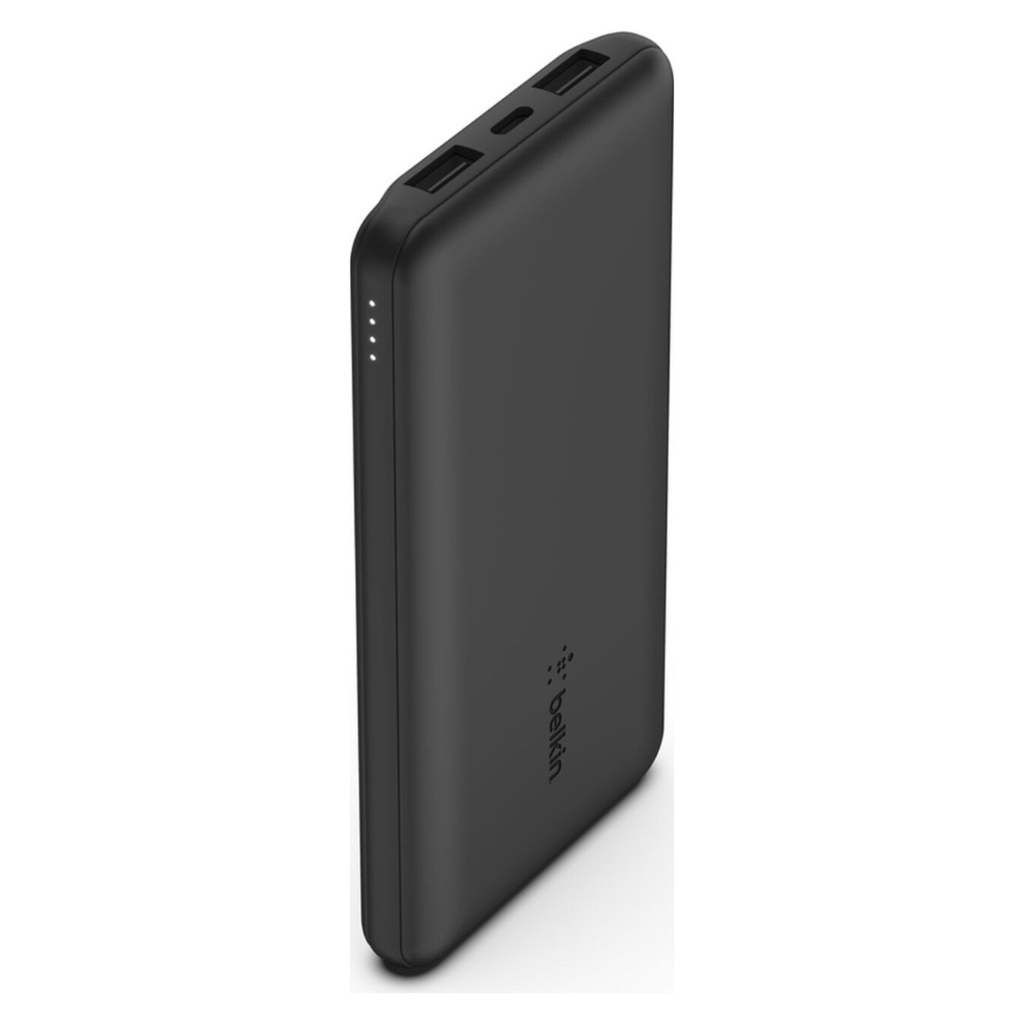 باور بنك Belkin BoostCharge بثلاثة منافذ بسعة 10,000 مللي أمبير وقدرة 15 واط – أسود