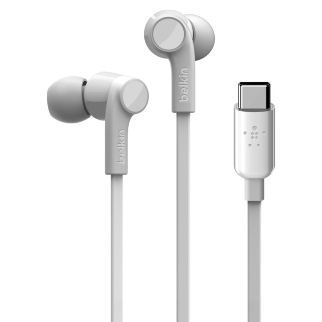 Belkin RockStar USB-C In-Ear Headphones with Mic – White