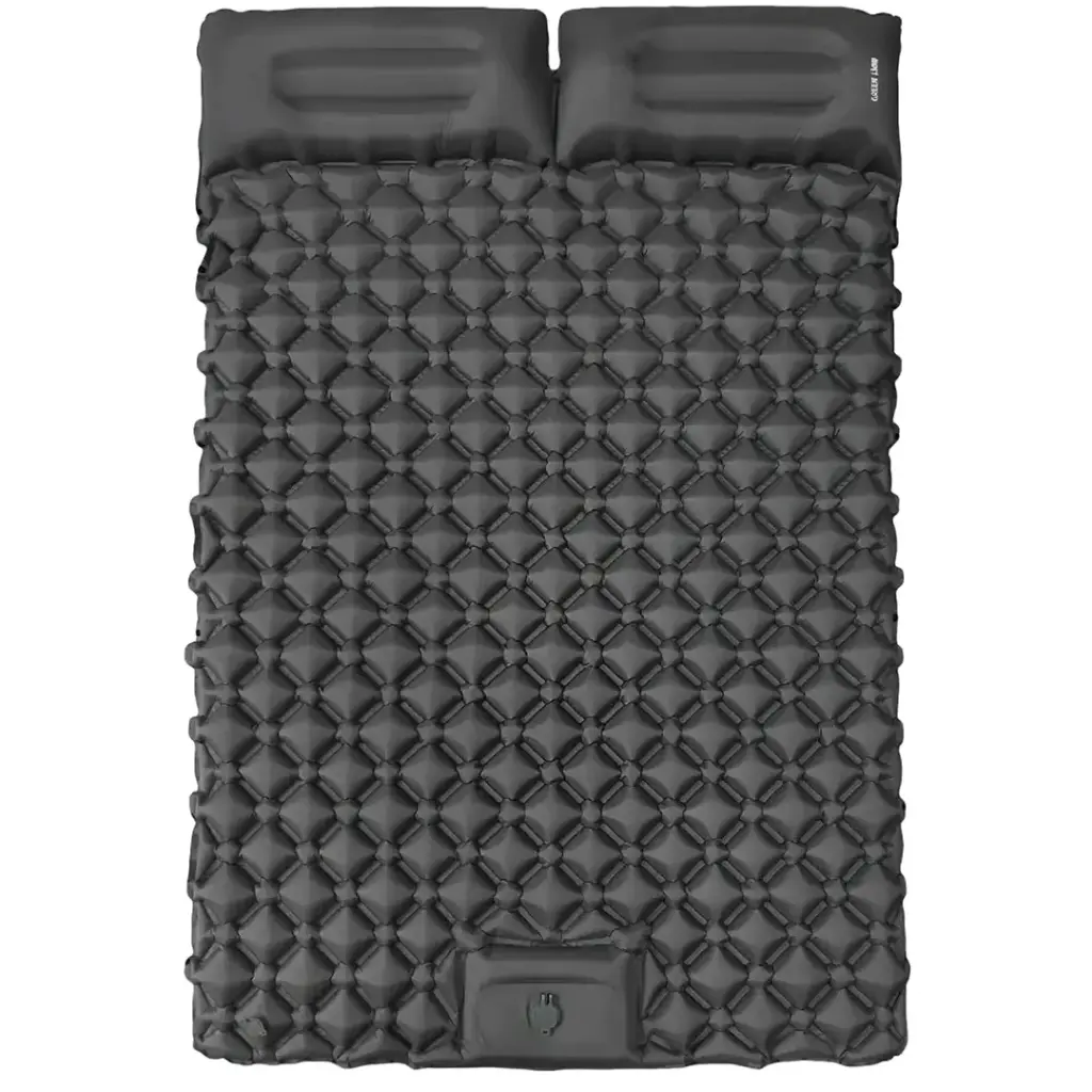 Green Lion Double Air Bed Inflatable Air Mattress - Gray