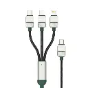 Green Lion 3-in-1 Cable Braided Type-C to C+C+L - Black + Dark Green