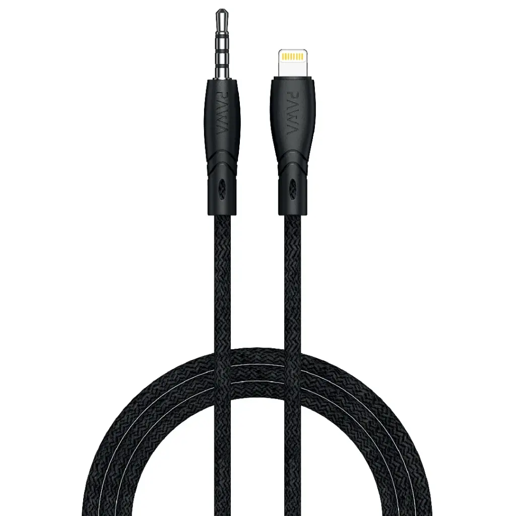 Pawa Nylon Braided Lighning Audio Cable 1.2m/4ft - Black