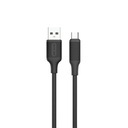 Green Lion USB-A to USB-C PVC Cable 1M 2.4A - Black