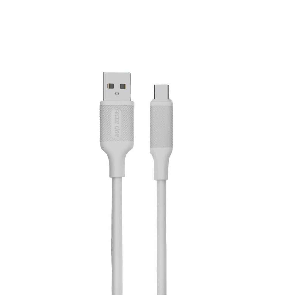 كابل Green Lion USB-A إلى USB-C PVC بطول 1 متر و2.4 أمبير - أبيض
