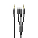 Porodo 3-in-1 AUX Audio Cable, 1.2m – Black