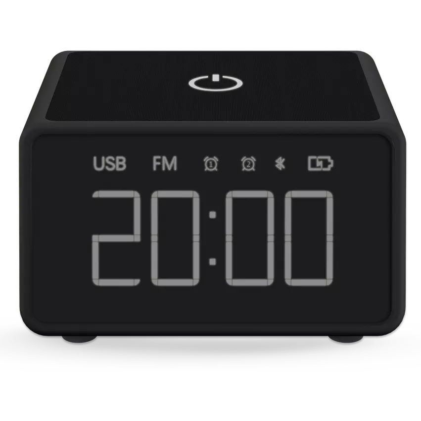 Goui O'Clock- Digital Clock+Wireless Charger+ Bluetooth Speaker - Black