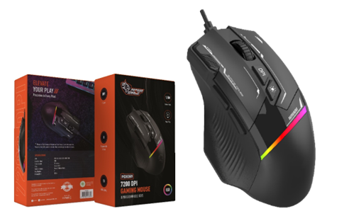 Porodo Gaming 7200 DPI Gaming Mouse 8 Programmable Keys