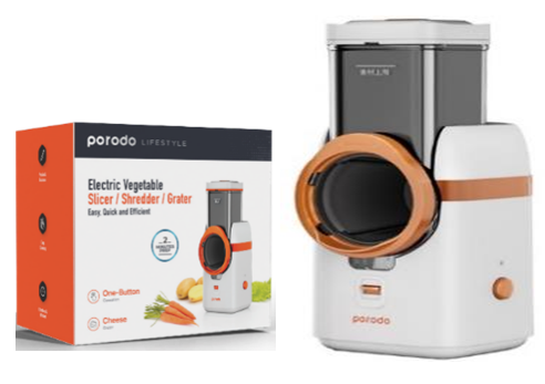 Porodo Lifestyle Eletcric Vegetable Slicer, Shredder, Grater
