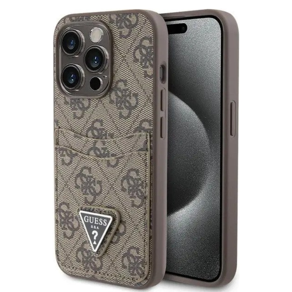 Guess 4G PU Leather Case with Triangle Logo for iPhone 15