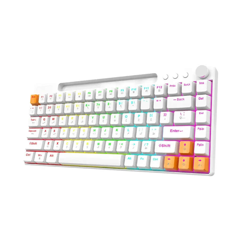 Porodo Gaming 84 Keys Mechanical Gaming Keyboard - White