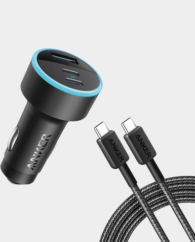 أنكر شاحن سيارة باور درايف 335 بقدرة 67 واط مع كابل USB-C بطول 3 أقدام – أسود