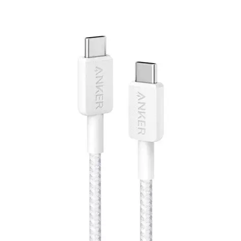 ANKER 322 USB-C TO USB-C CABLE 3FT NYLON WHITE