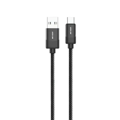 كابل Green Lion المضفر من USB-A إلى USB-C بقوة 15 واط - أسود