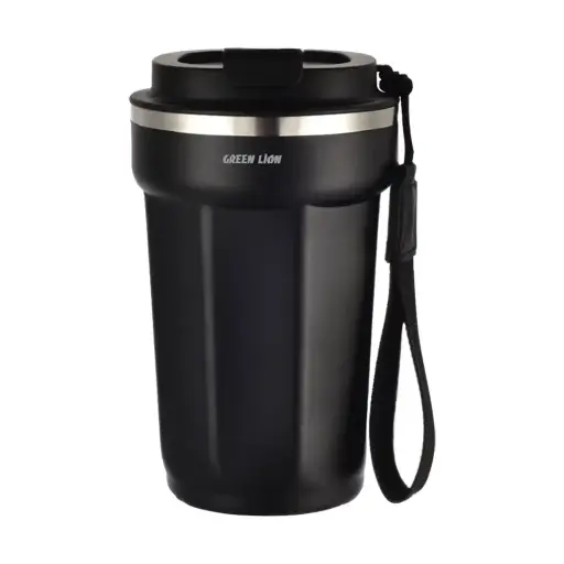 [GNVCMC380MLBK] Green Lion Vaccum Mug Stainless Steel Insulated Bottle 380mL - Black