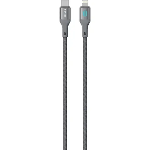 [PDDC27GY] Porodo USB-C to Lightning Charging & Data Cable PD 27W - Gray