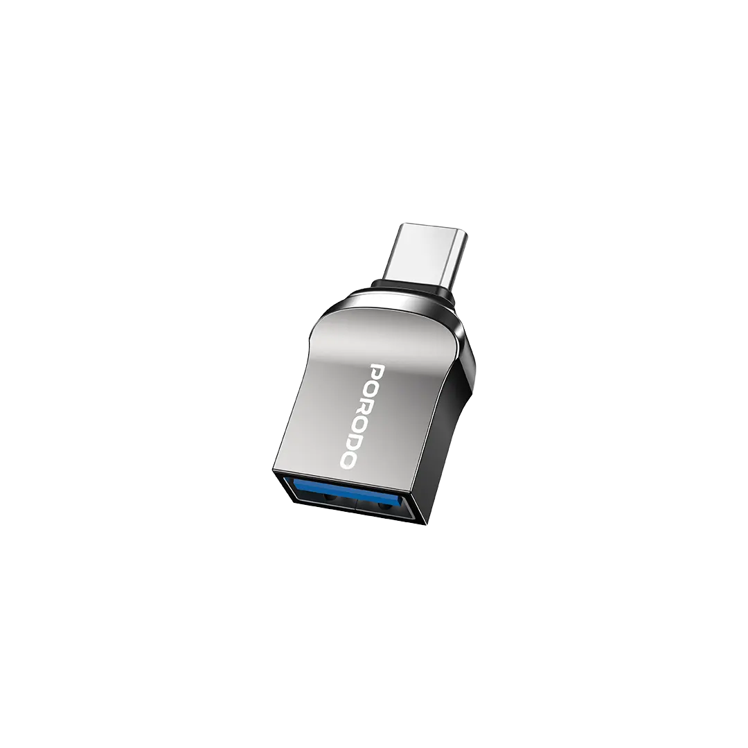 Porodo USB A To USB C Adapter 0.12m Cable Black