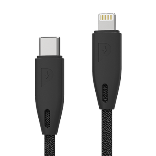 POWEROLOGY BRAIDED USB-C TO LIGHNING 1M BLACK