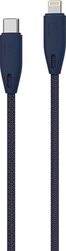 Powerology Braided USB-C to Lightning Cable 2m – Blue