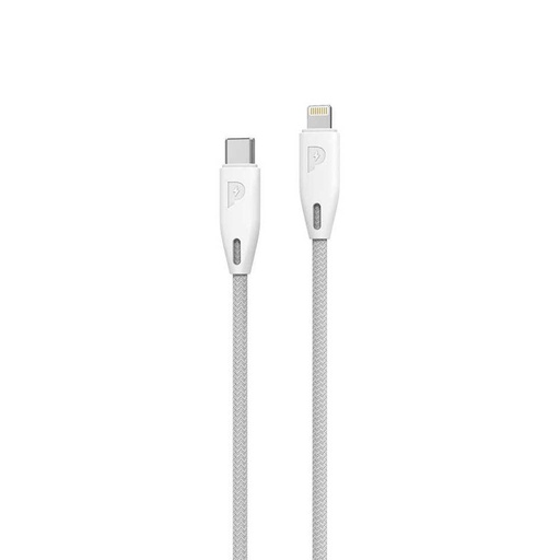 باورولوجي كابل مجدول USB-C إلى لايتنينغ بطول 2 متر – أبيض