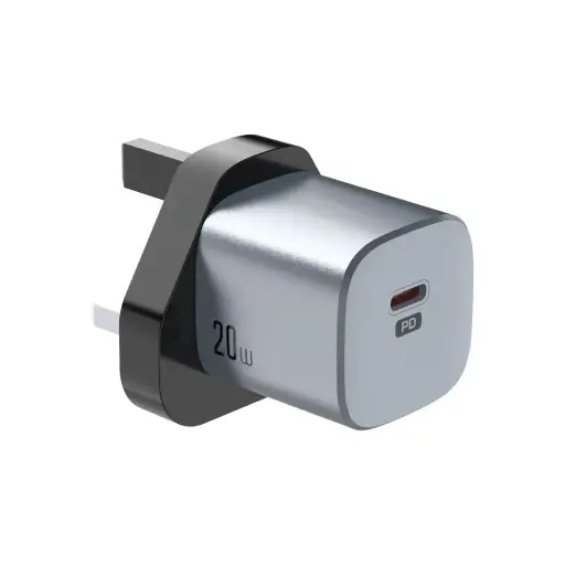 [GNPD20W1UKGY] Green Lion Premium Series UK Plug Wall Charger 20W - Gray