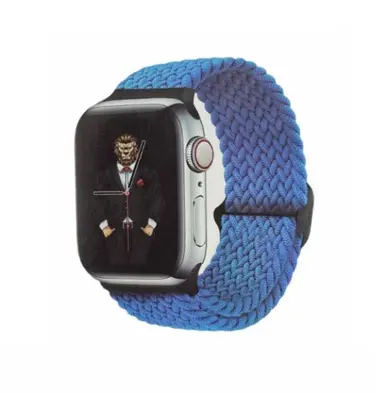 Green Lion Braided Sololoop Adjustable Strap for Apple Watch 38/40mm - Blue