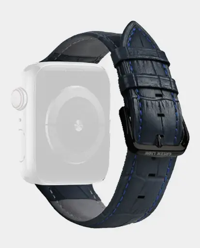 Green Lion Elite Leather Watch Strap for Apple Watch 44/45/46/49mm - Blue