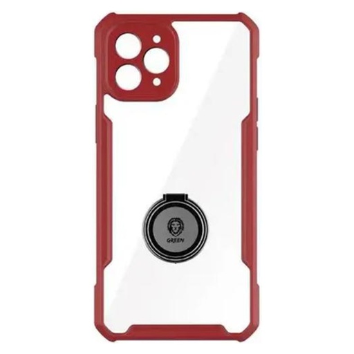Green Lion Stylishly Tough Shockproof Case with Ring لـ iPhone 11 Pro Max – أحمر