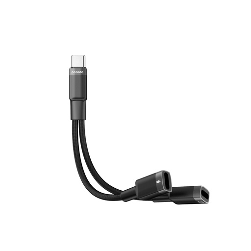 بورودو محول لايتنينغ إلى منفذي USB-C للسماعات والشحن، 2 في 1