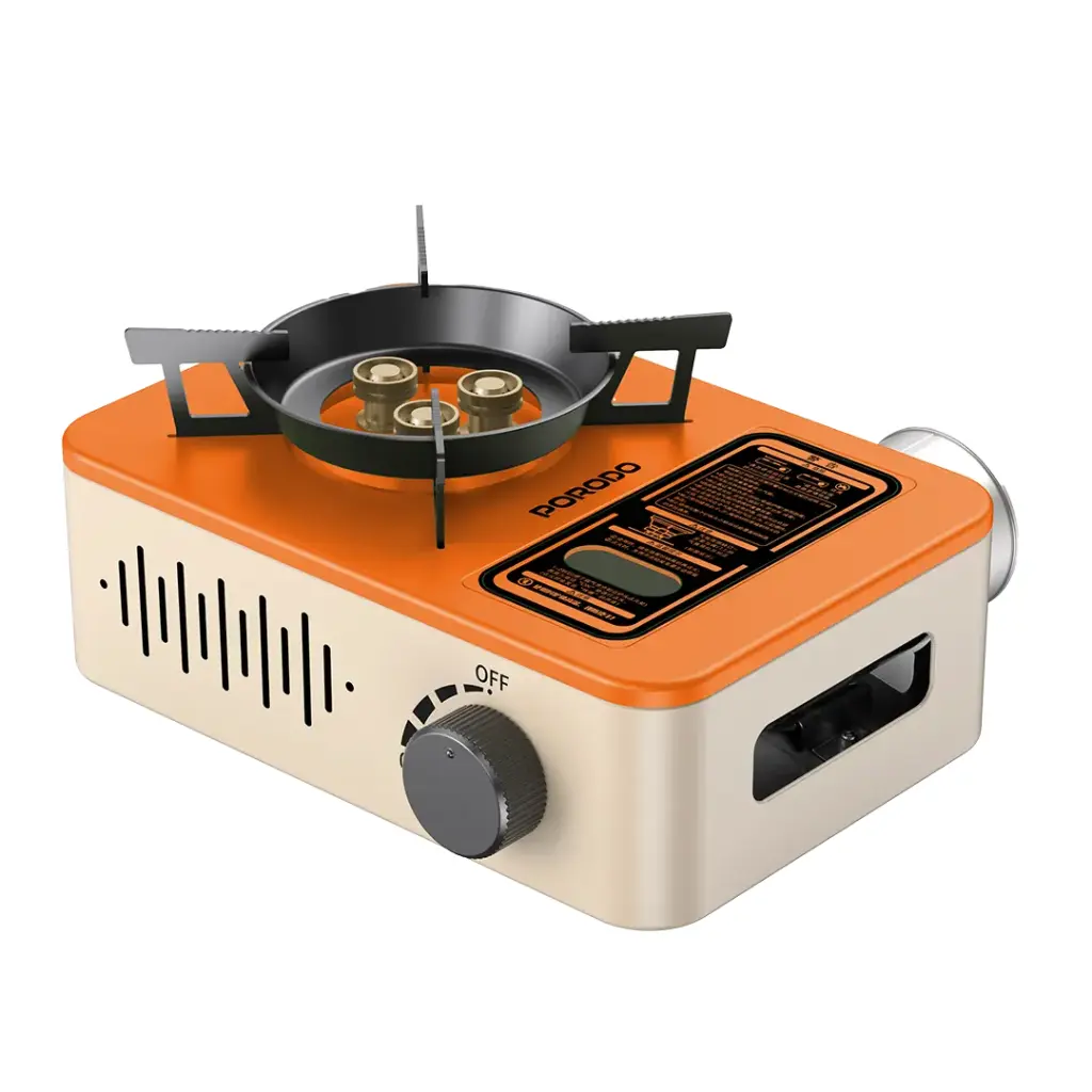 Porodo Lifestyle Portable Outdoor Gas Stove, 3200W – Orange / Beige