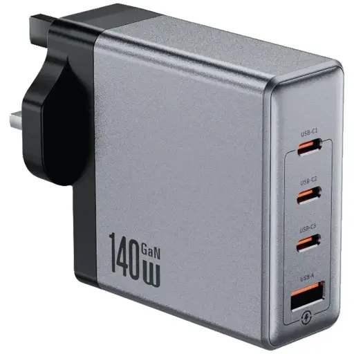 [GNGAN140WUKGY] Green Lion GaN Premium UK Plug Wall Charger 140W - Gray
