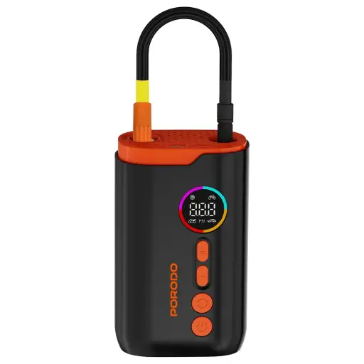 [PDLFST181BK] Porodo Lifestyle Electric Air Inflator With High-Pressure Power & Built-In Flashlight - Black