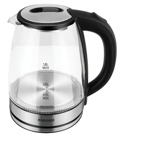 [PDLFST18ACL] Porodo Pyro T1 Electric Glass Kettle 360° Rotating Base 1.8L - Clear