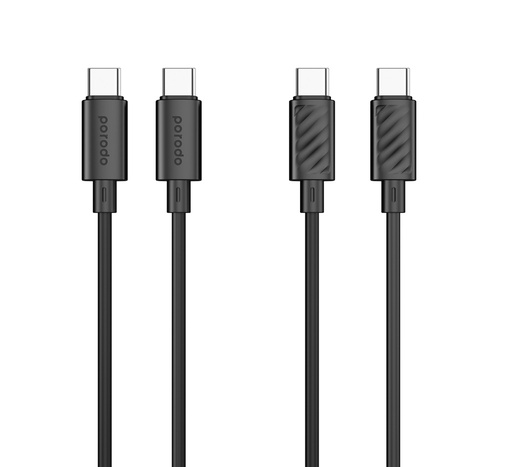 [PB-60WCLC-BK] Porodo Blue 60W PD Type C to C PVC Cable 1.2M - Black