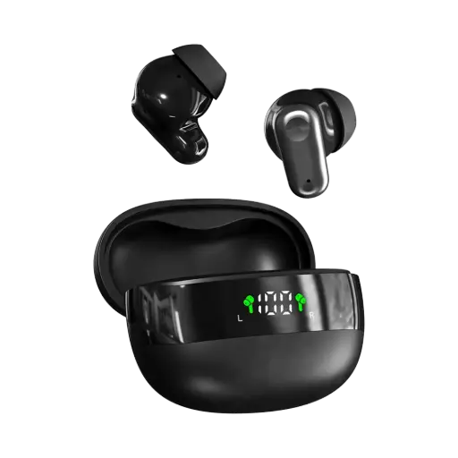 Porodo Soundtec Opera Wireless Earbuds with Digital Display - Black