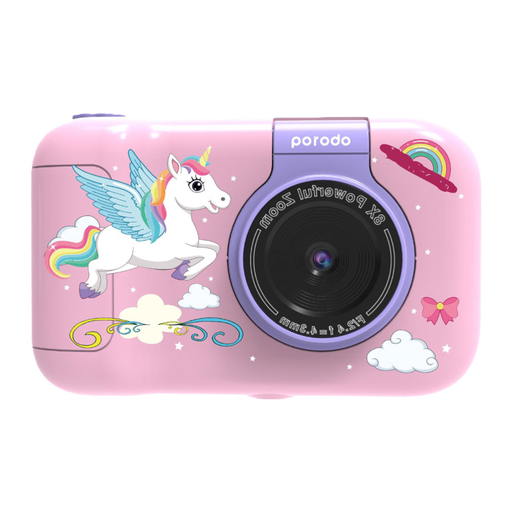 Porodo Lifestyle Kids Flip Camera with Tripod – Pink