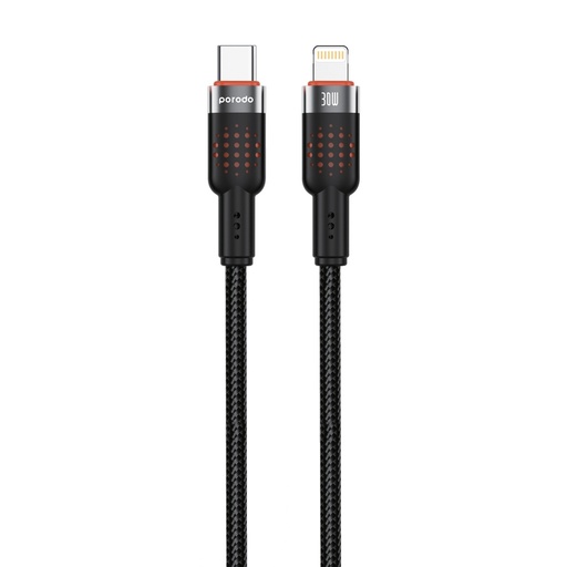 كابل شحن بورودو مجدول بالألومنيوم من USB-C إلى لايتنينج