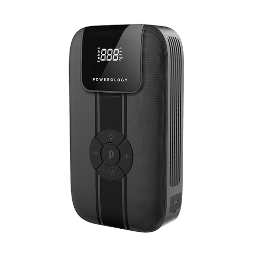 Powerology Jump Starter With Air Compressor, Powerbank, LED Light, 11200mAh Battery Capacity