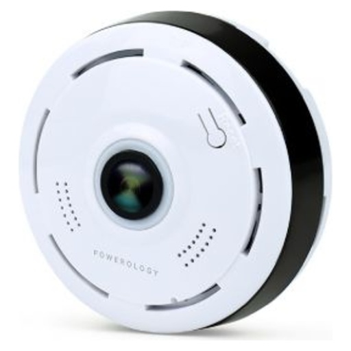 Powerology Wi-Fi Panoramic Camera Ultra Wide Angle Fisheye Lens – أبيض