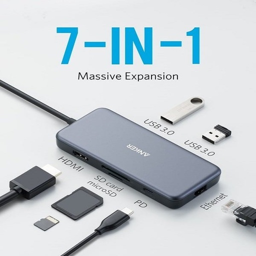 باورولوجي موزع USB-C، 11 في 1، مع VGA وإيثرنت وHDMI