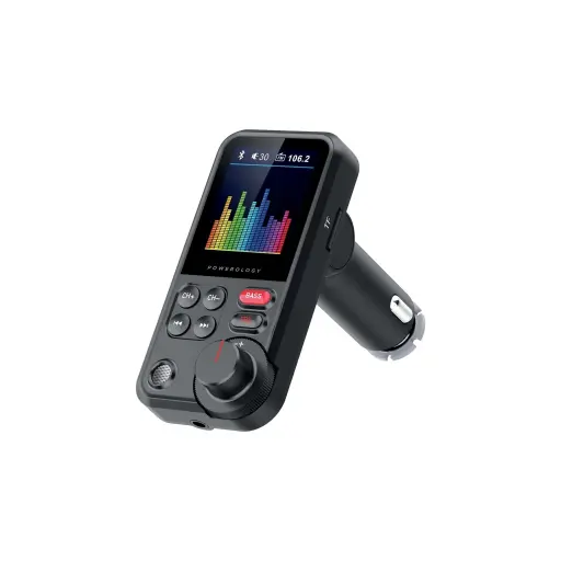 [PCCSR003] Powerology FM Transmitter Pro Car Charger 23W - Black