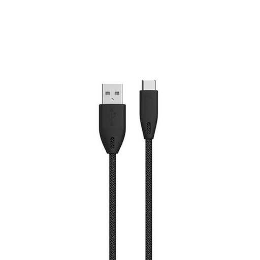 [PBAC12BK] Powerology Braided USB-A to Type-C Cable Black