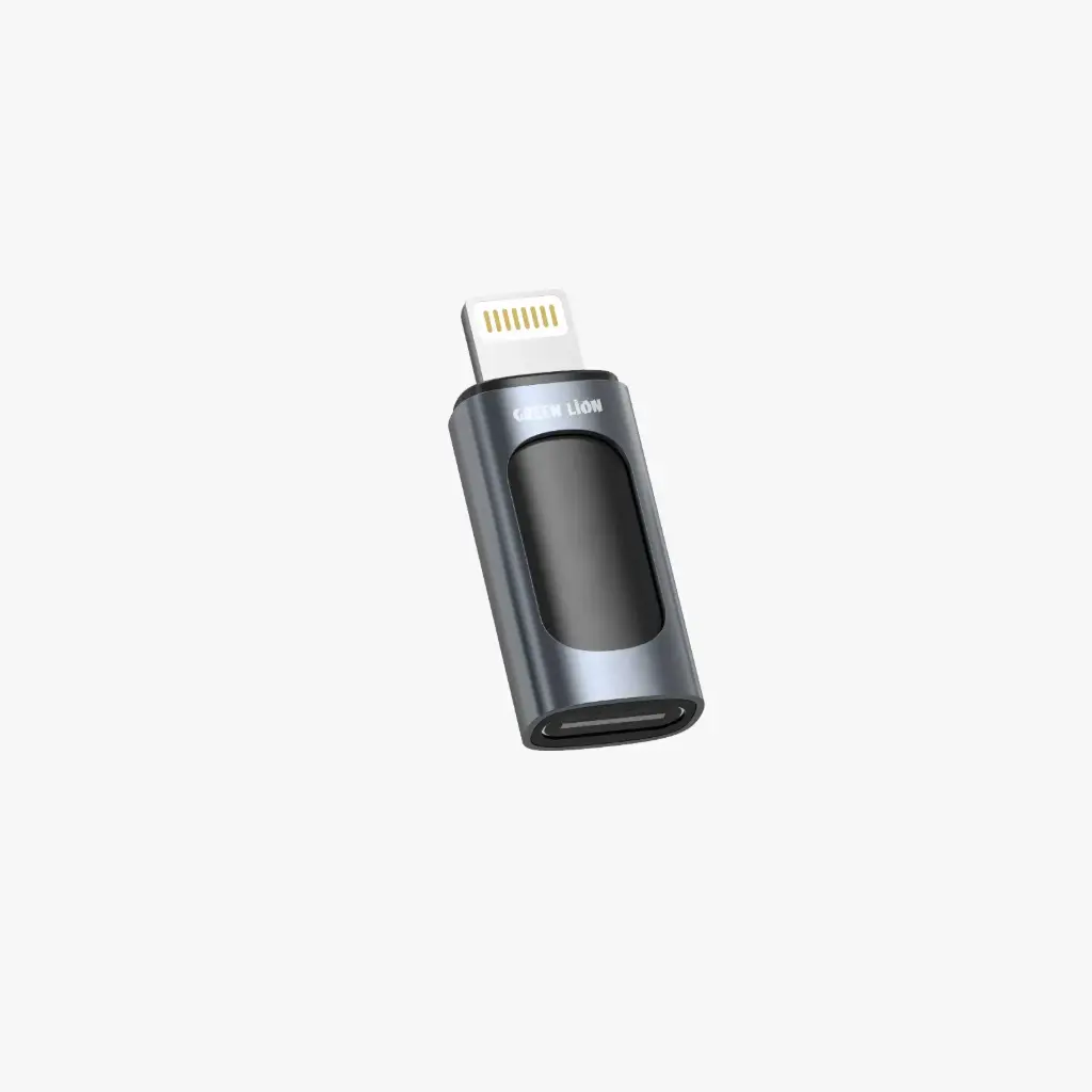جرين ليون محول Lightning ذكر إلى USB-C أنثى، USB 2.0 - أسود 