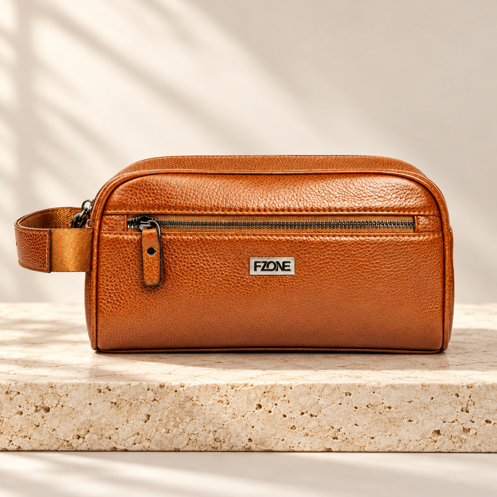 FZONE Leather Hand Bag – Brown