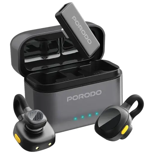 [PDLAMPHF76BK] موصل ميكروفون Porodo Movo Lavalier من النوع C - أسود